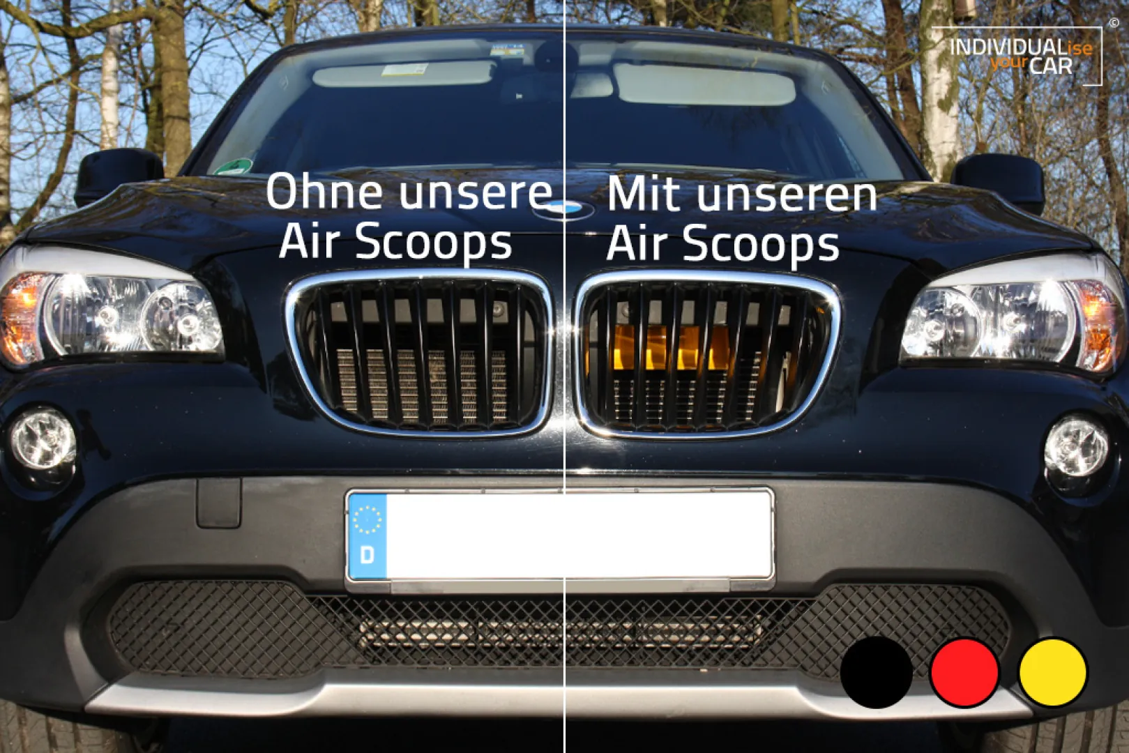X1 E84 Air Scoops Rot Schwarz Gelb